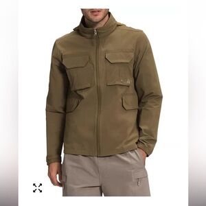The North Face Sightseer Jacket in a khaki/olive color. Size Large.